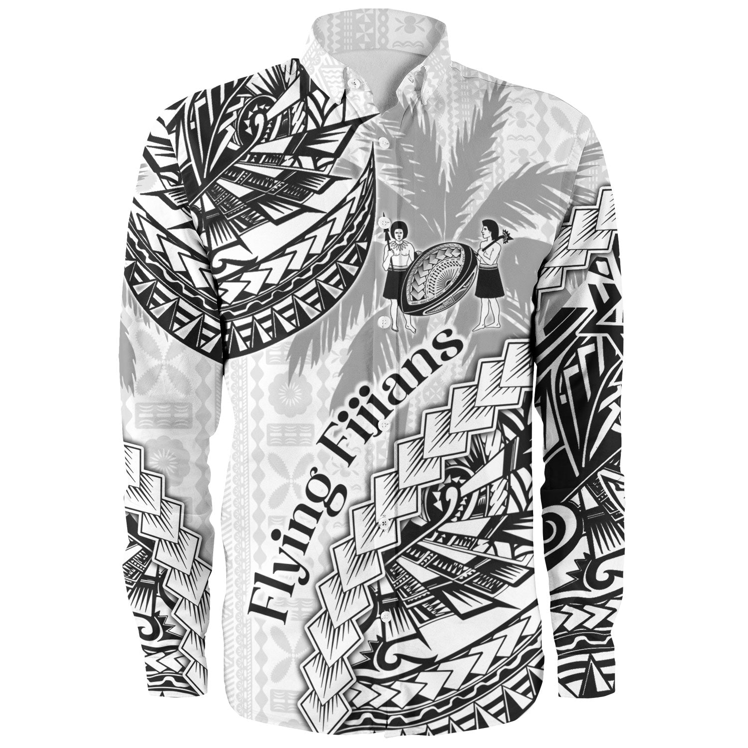 Fiji Long Sleeve Shirt Kaiviti Fiji Rugby Palm Tree