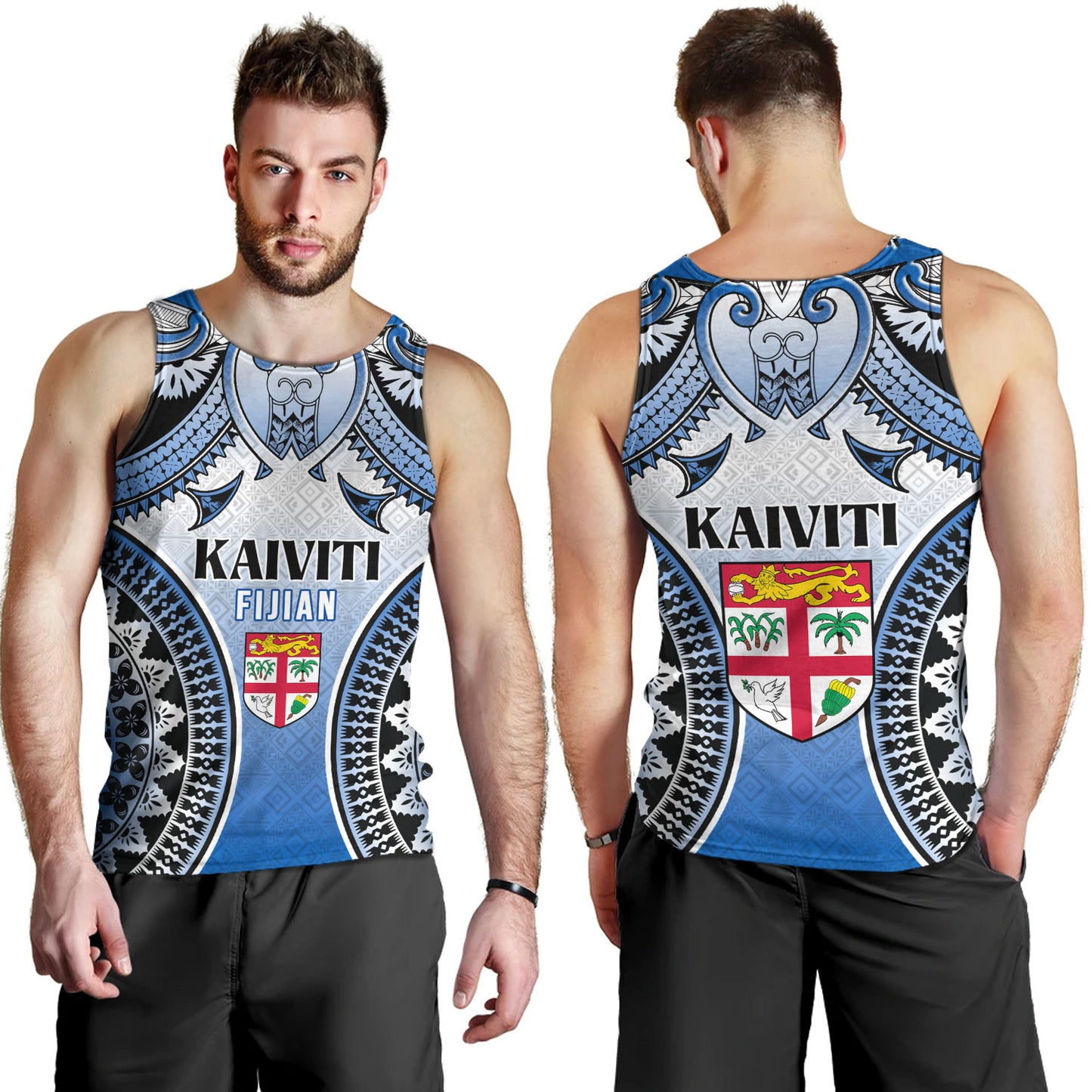 Fiji Tank Top Kaiviti Kesakesa Fiji Tapa Design