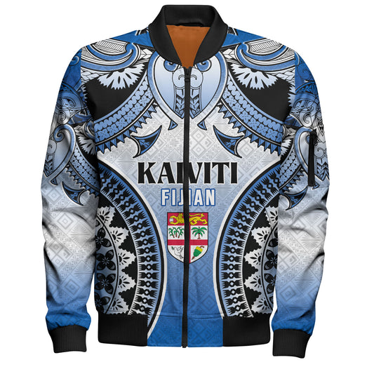 Fiji Bomber Jacket Kaiviti Kesakesa Fiji Tapa Design