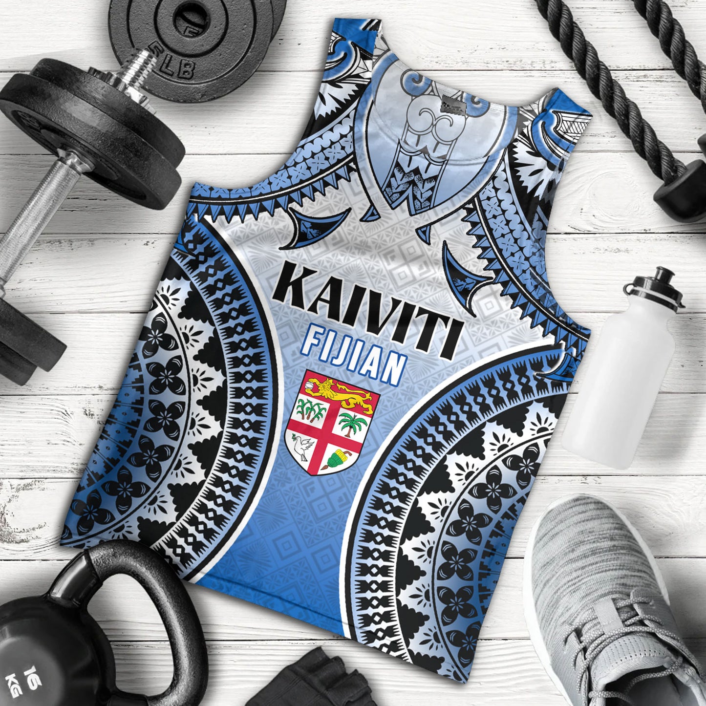 Fiji Tank Top Kaiviti Kesakesa Fiji Tapa Design