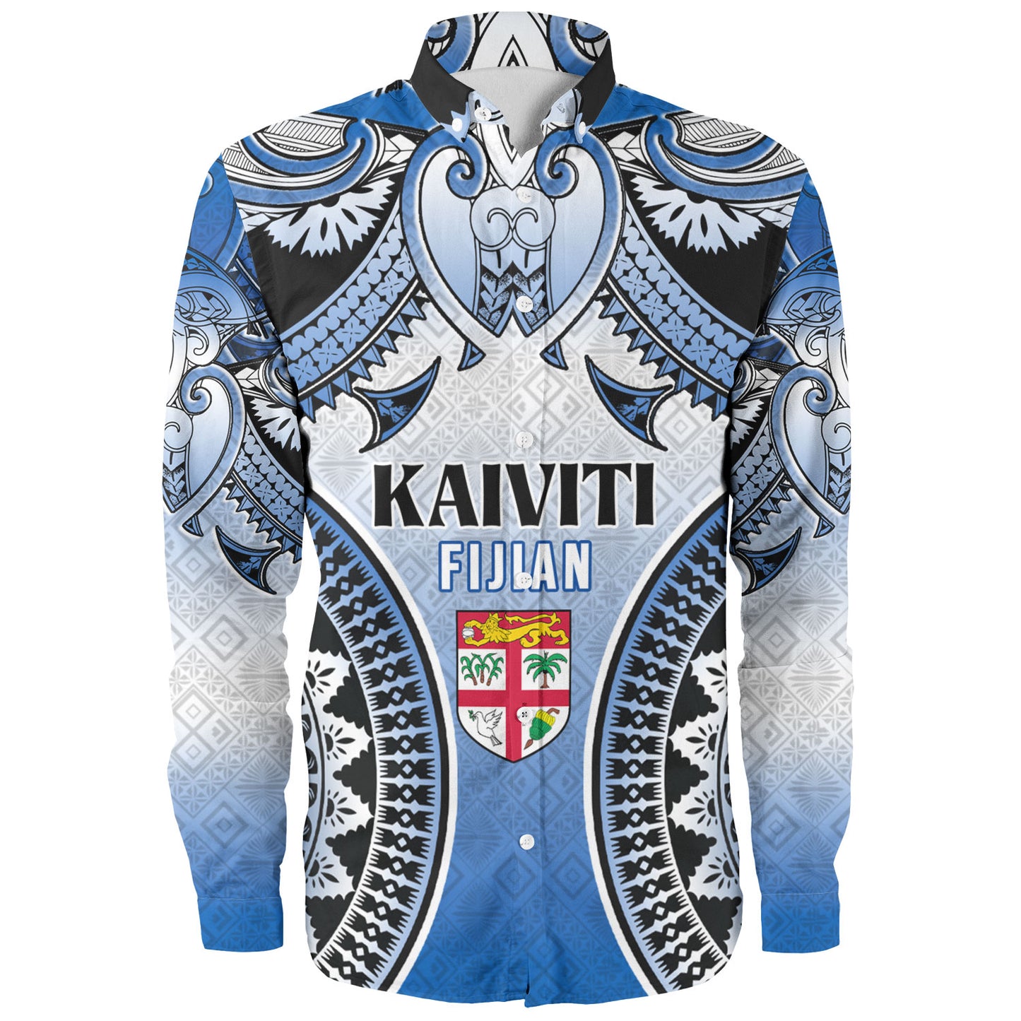 Fiji Long Sleeve Shirt Kaiviti Kesakesa Fiji Tapa Design