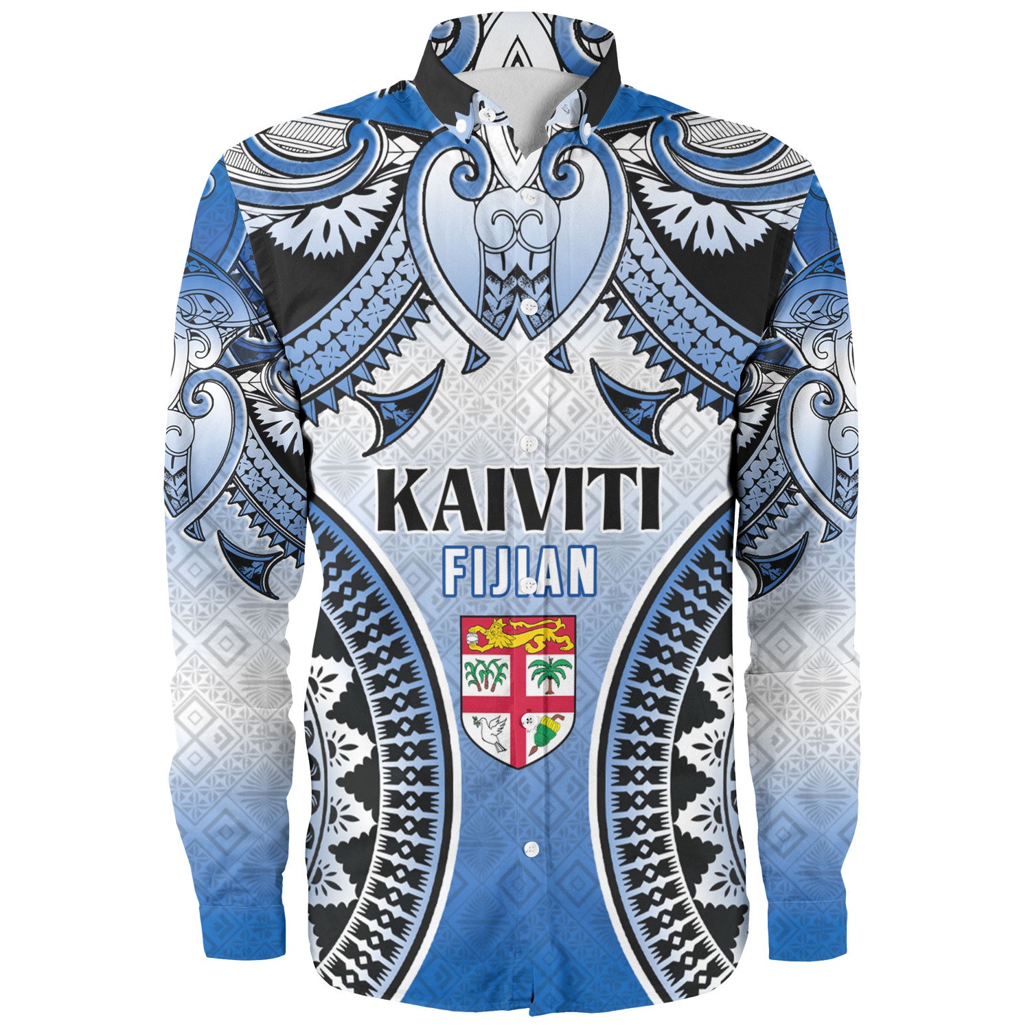 Fiji Long Sleeve Shirt Kaiviti Kesakesa Fiji Tapa Design
