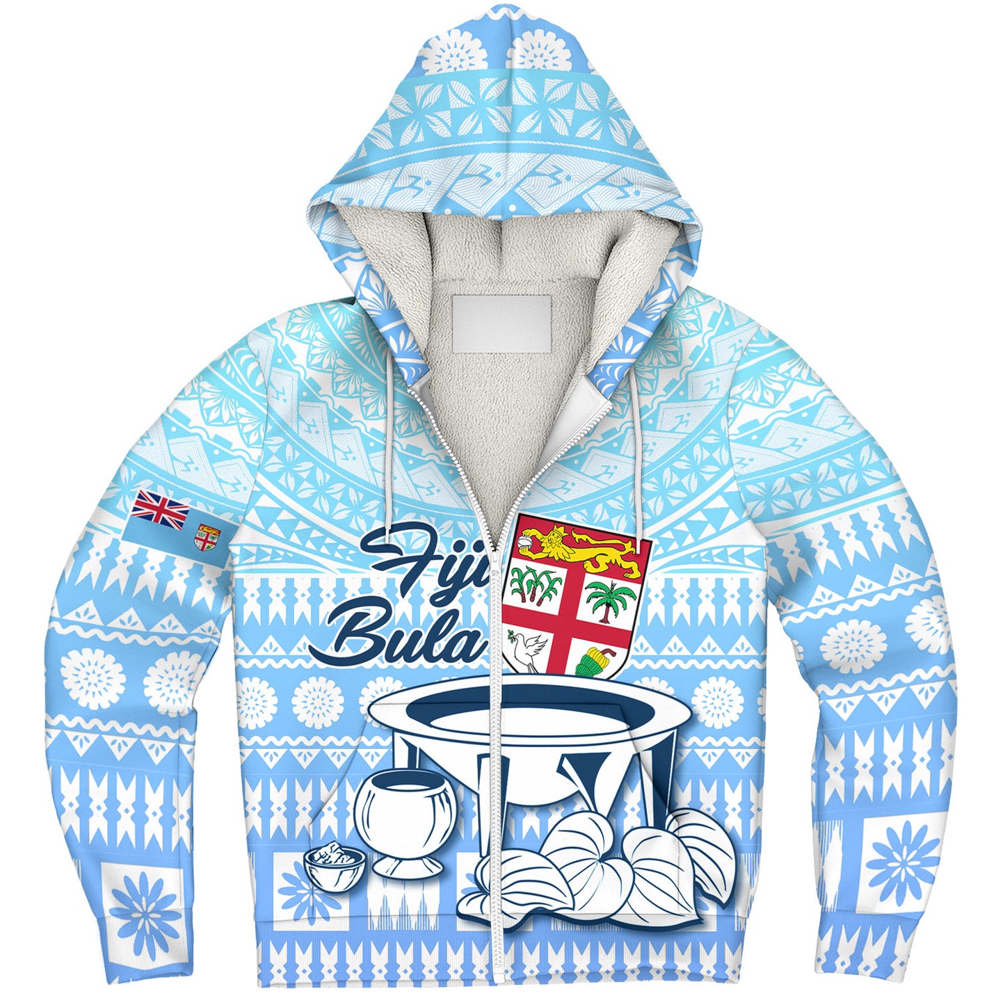 Fiji Sherpa Hoodie Kava Fiji Masi Patterns