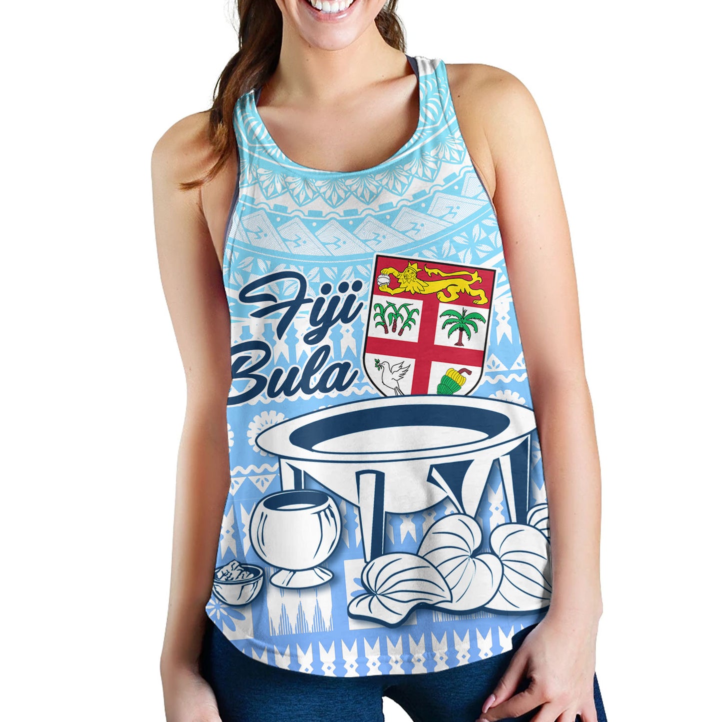 Fiji Women Tank Kava Fiji Masi Patterns