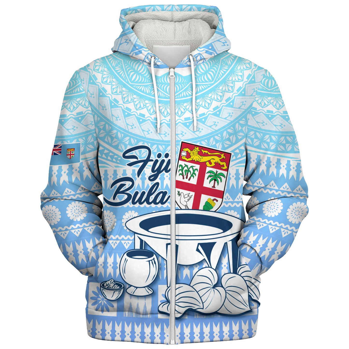 Fiji Sherpa Hoodie Kava Fiji Masi Patterns