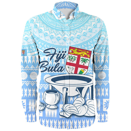 Fiji Long Sleeve Shirt Kava Fiji Masi Patterns