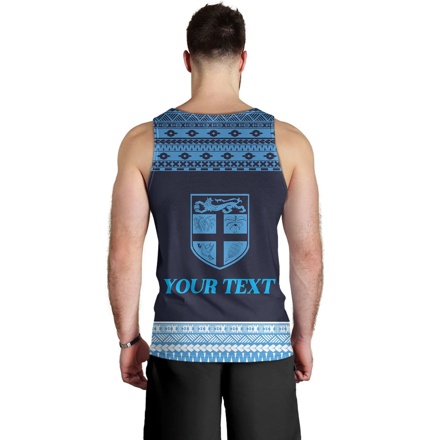Fiji Tank Top Custom Rugby Flying Fijian Makare And Tapa Design