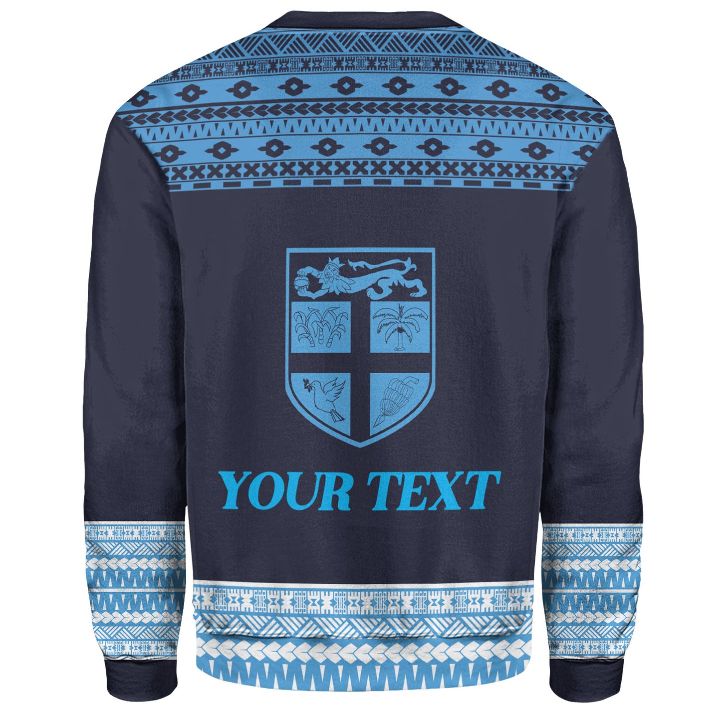 Fiji Sweatshirt Custom Rugby Flying Fijian Makare And Tapa Design