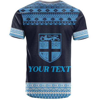 Fiji T-Shirt Custom Rugby Flying Fijian Makare And Tapa Design