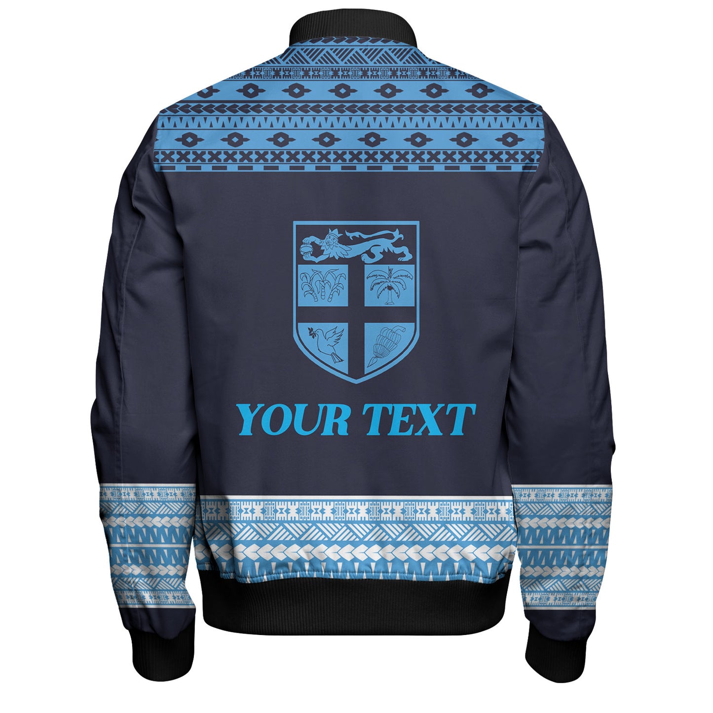 Fiji Bomber Jacket Custom Rugby Flying Fijian Makare And Tapa Design