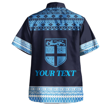 Fiji Hawaiian Shirt Custom Rugby Flying Fijian Makare And Tapa Design