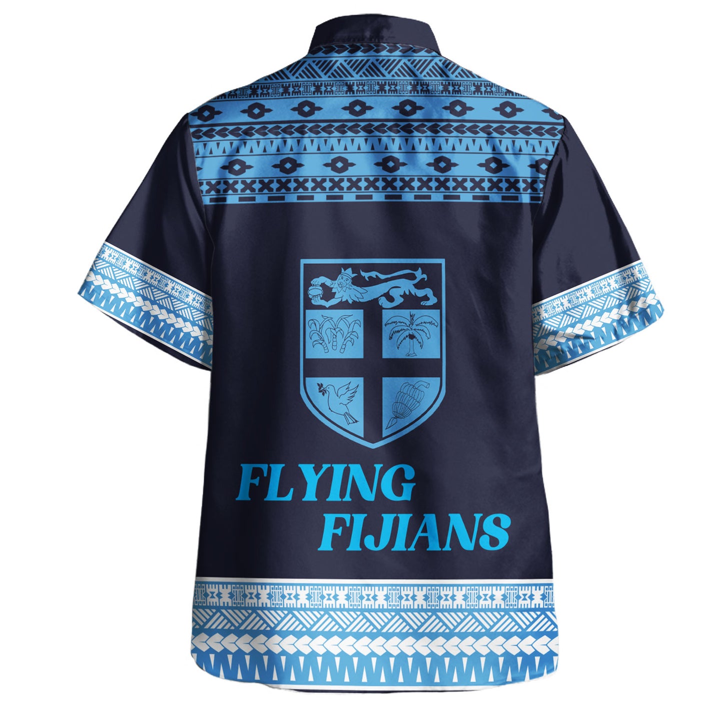 Fiji Hawaiian Shirt Custom Rugby Flying Fijian Makare And Tapa Design