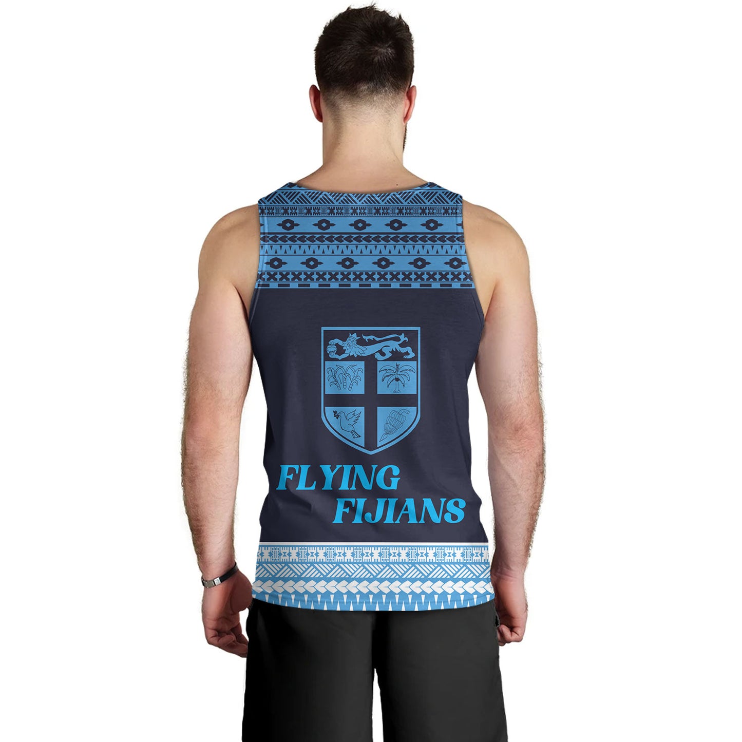 Fiji Tank Top Custom Rugby Flying Fijian Makare And Tapa Design