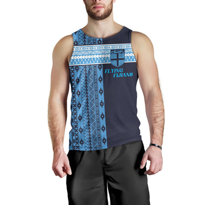Fiji Tank Top Custom Rugby Flying Fijian Makare And Tapa Design