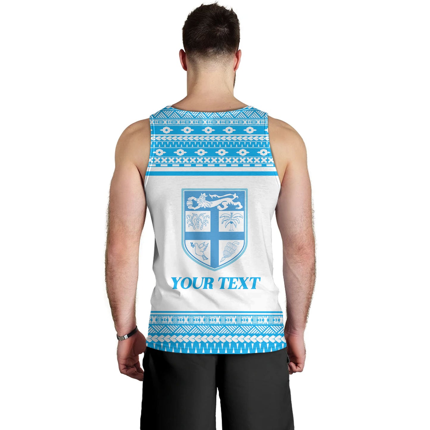 Fiji Tank Top Custom Rugby Flying Fijian Makare And Tapa Design