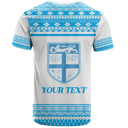 Fiji T-Shirt Custom Rugby Flying Fijian Makare And Tapa Design