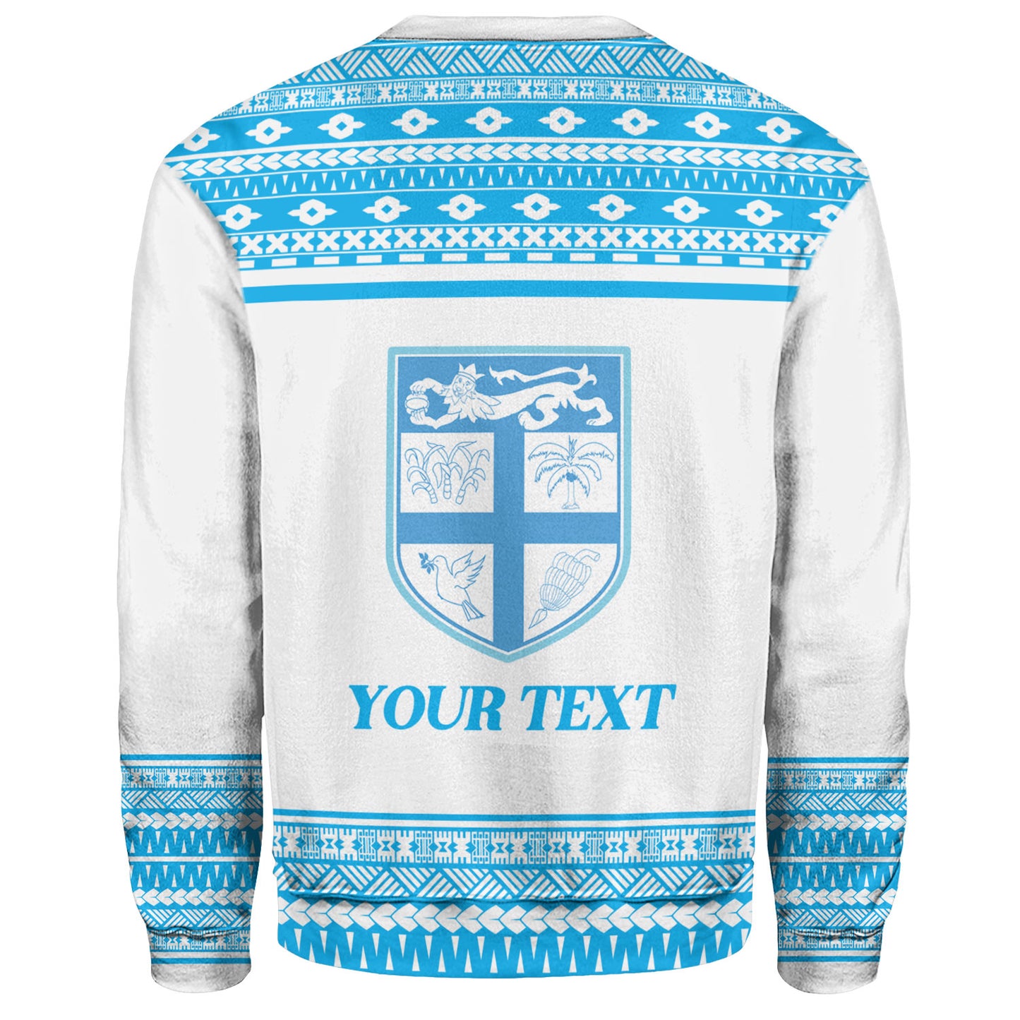 Fiji Sweatshirt Custom Rugby Flying Fijian Makare And Tapa Design