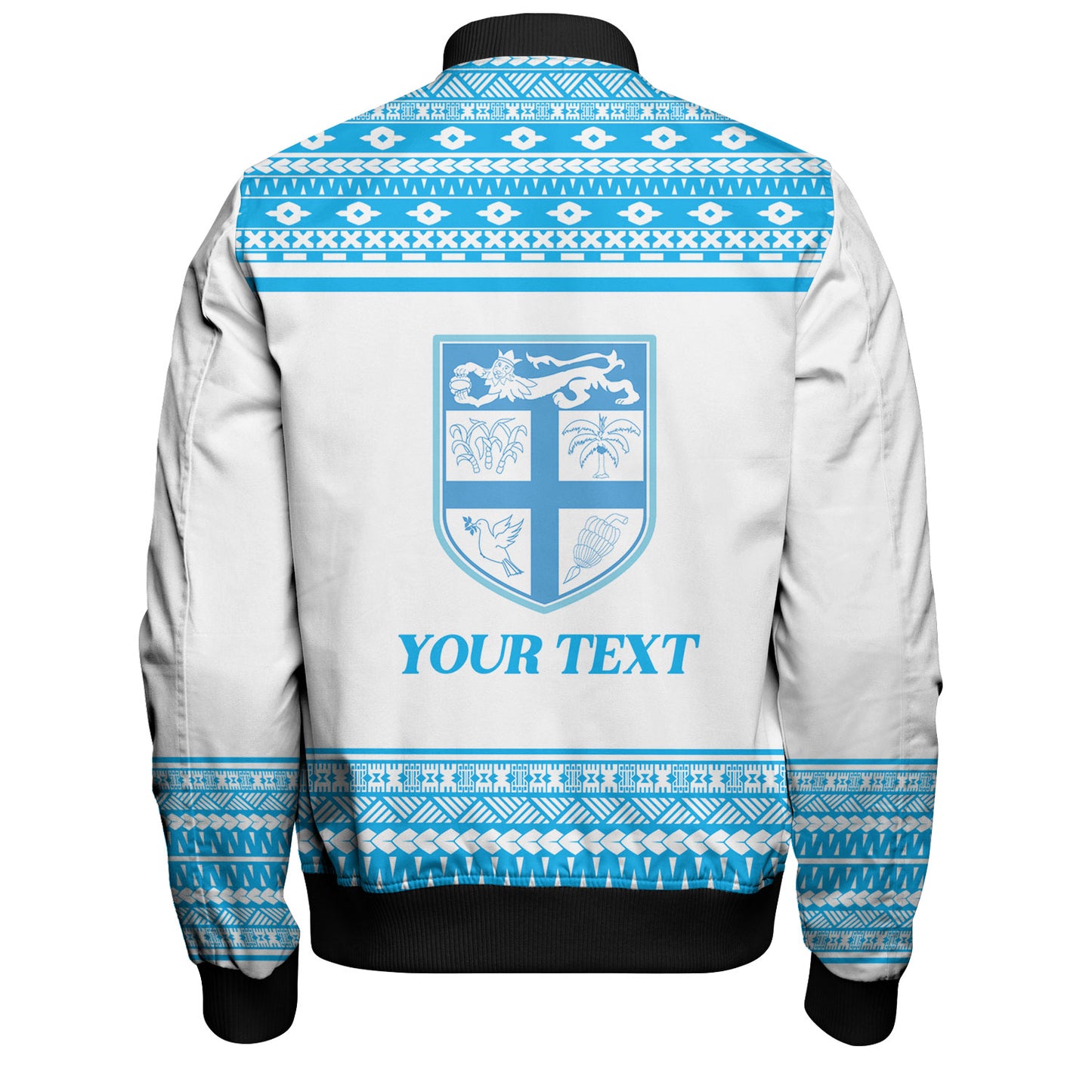 Fiji Bomber Jacket Custom Rugby Flying Fijian Makare And Tapa Design