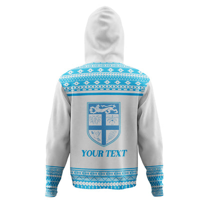 Fiji Hoodie Custom Rugby Flying Fijian Makare And Tapa Design