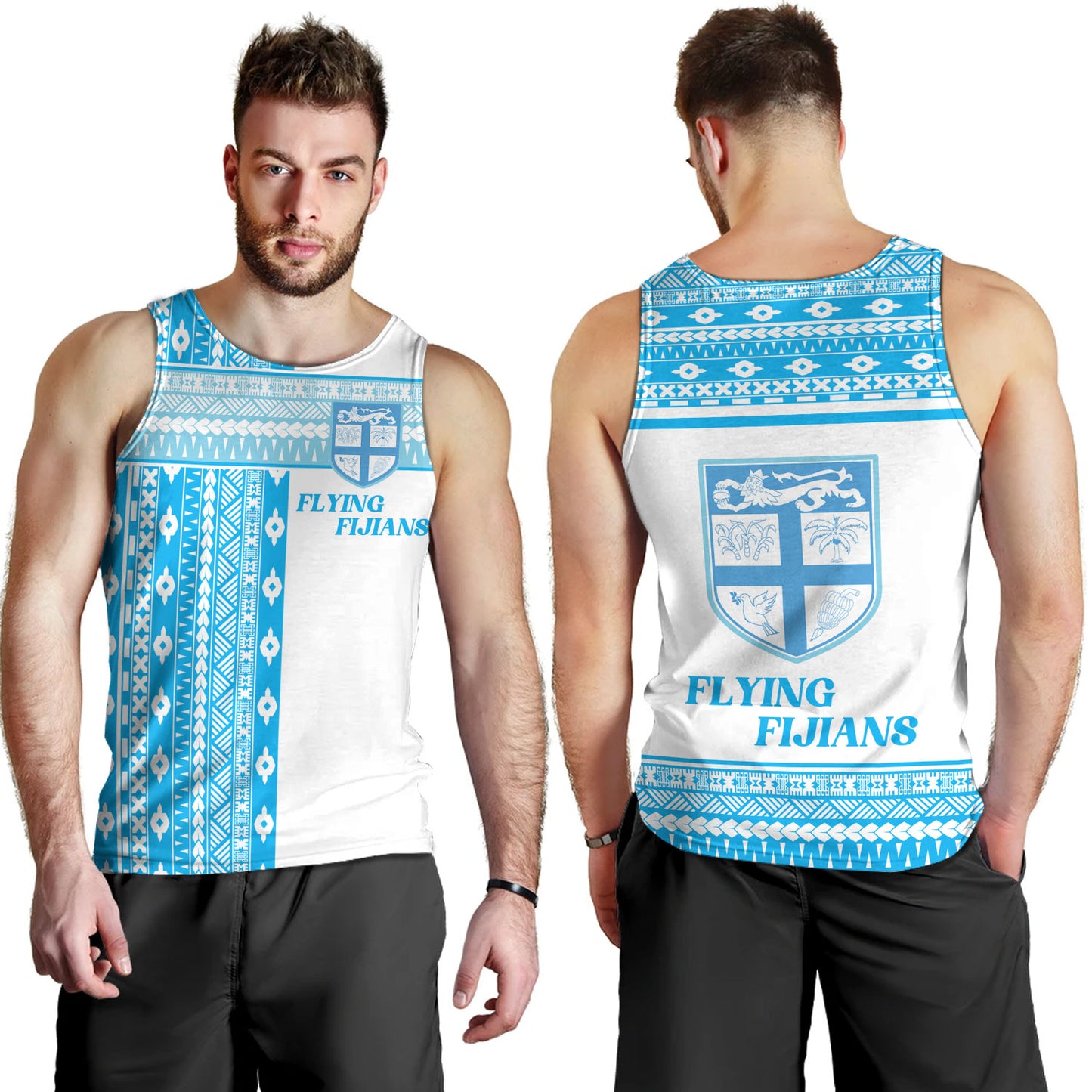 Fiji Tank Top Custom Rugby Flying Fijian Makare And Tapa Design