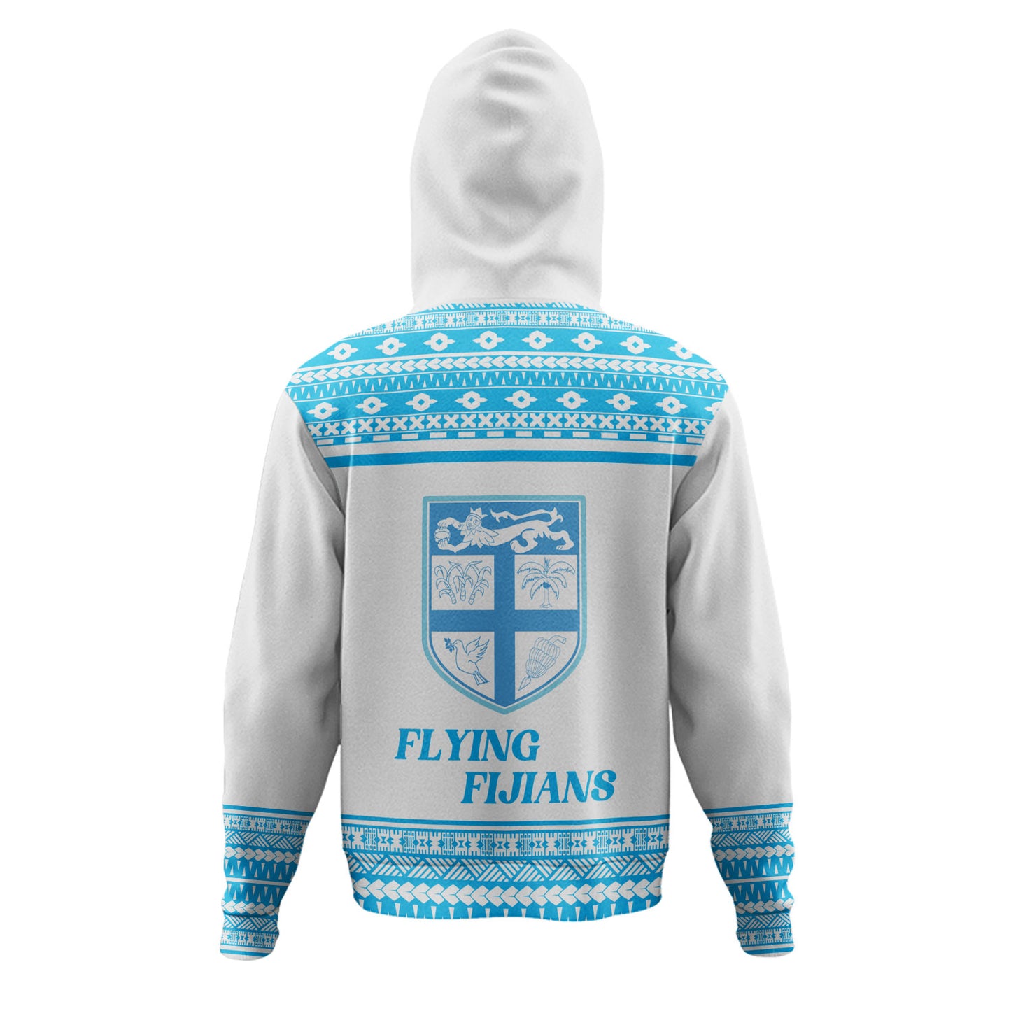 Fiji Hoodie Custom Rugby Flying Fijian Makare And Tapa Design
