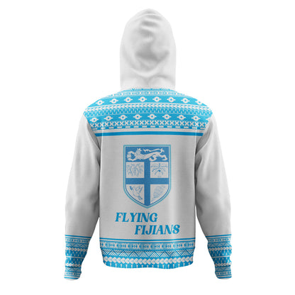 Fiji Hoodie Custom Rugby Flying Fijian Makare And Tapa Design