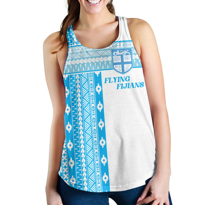 Fiji Women Tank Custom Rugby Flying Fijian Makare And Tapa Design