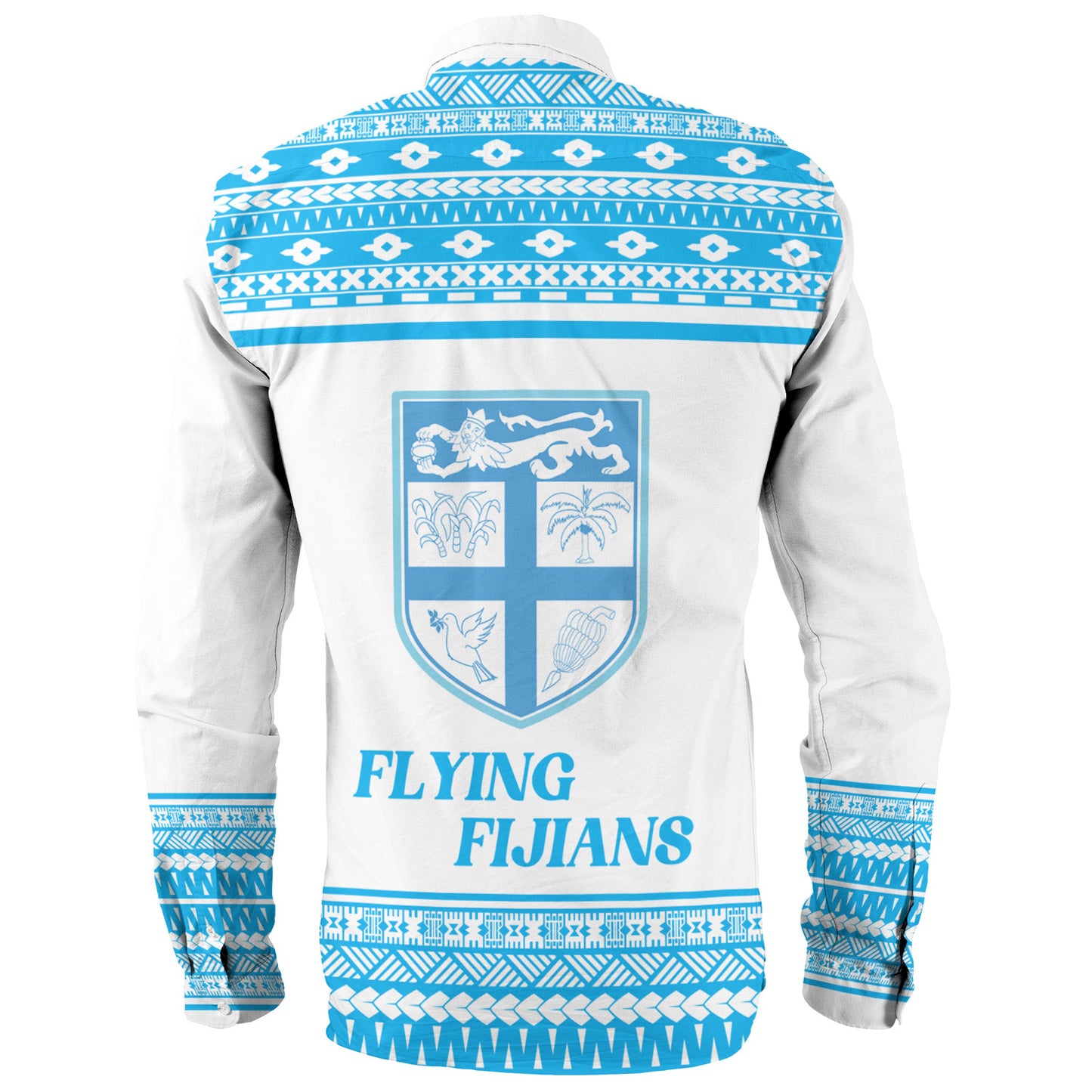 Fiji Long Sleeve Shirt Custom Rugby Flying Fijian Makare And Tapa Design