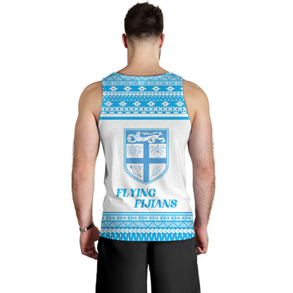 Fiji Tank Top Custom Rugby Flying Fijian Makare And Tapa Design