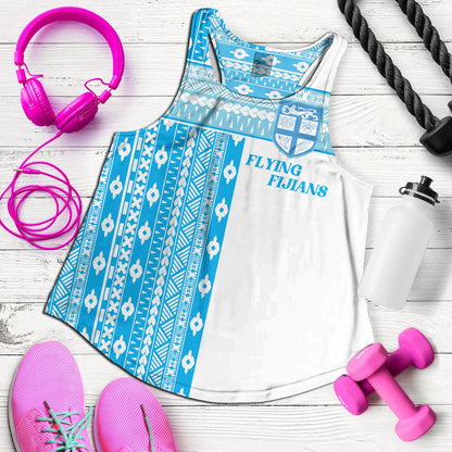 Fiji Women Tank Custom Rugby Flying Fijian Makare And Tapa Design