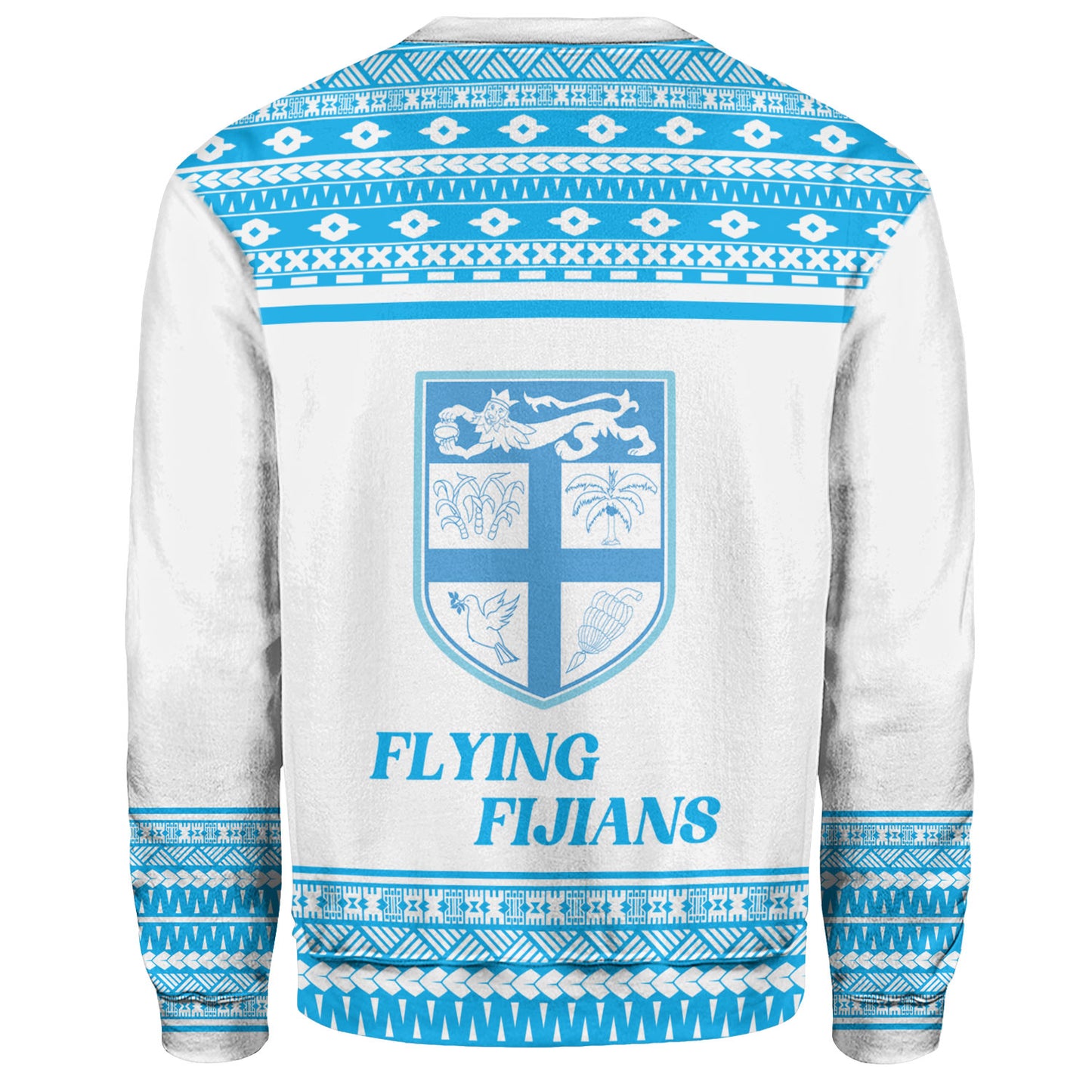 Fiji Sweatshirt Custom Rugby Flying Fijian Makare And Tapa Design
