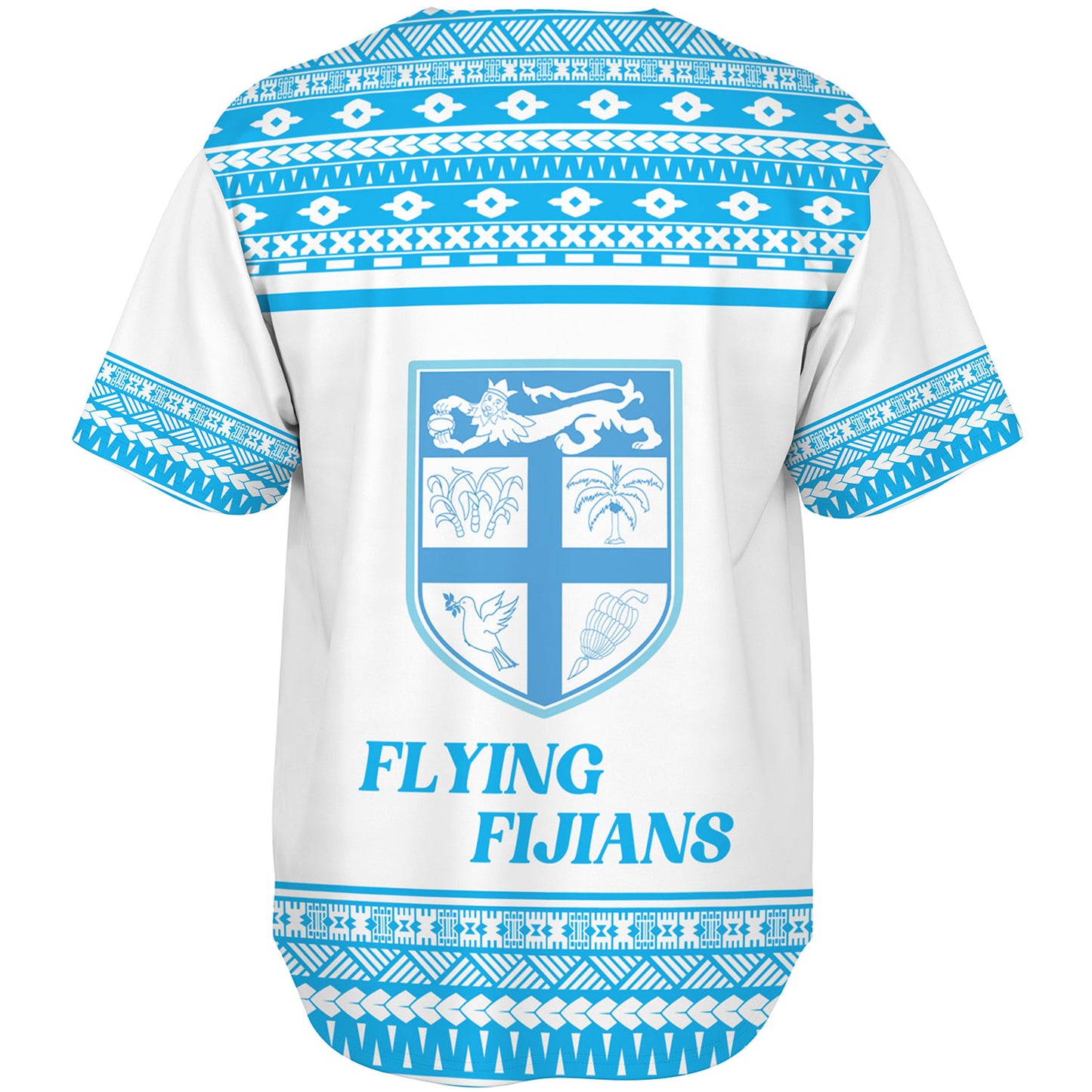 Fiji Baseball Shirt Custom Rugby Flying Fijian Makare And Tapa Design