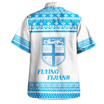Fiji Hawaiian Shirt Custom Rugby Flying Fijian Makare And Tapa Design