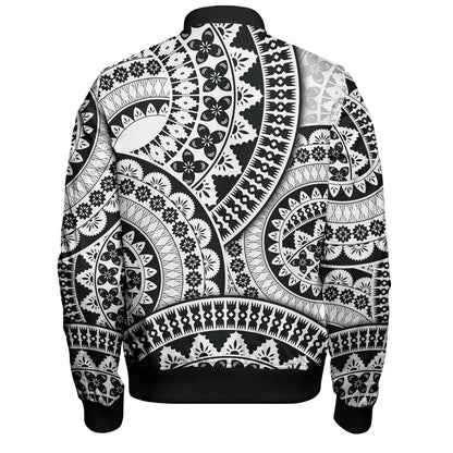 Fiji Bomber Jacket Bula Fijian Circle Pattern Design