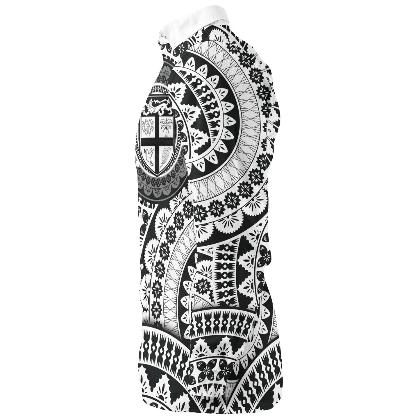 Fiji Long Sleeve Shirt Bula Fijian Circle Pattern Design