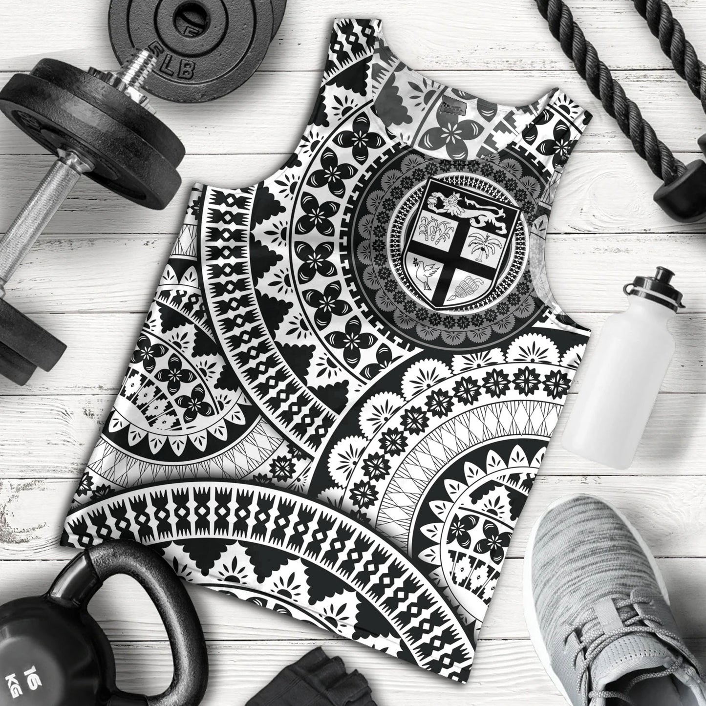 Fiji Tank Top Bula Fijian Circle Pattern Design