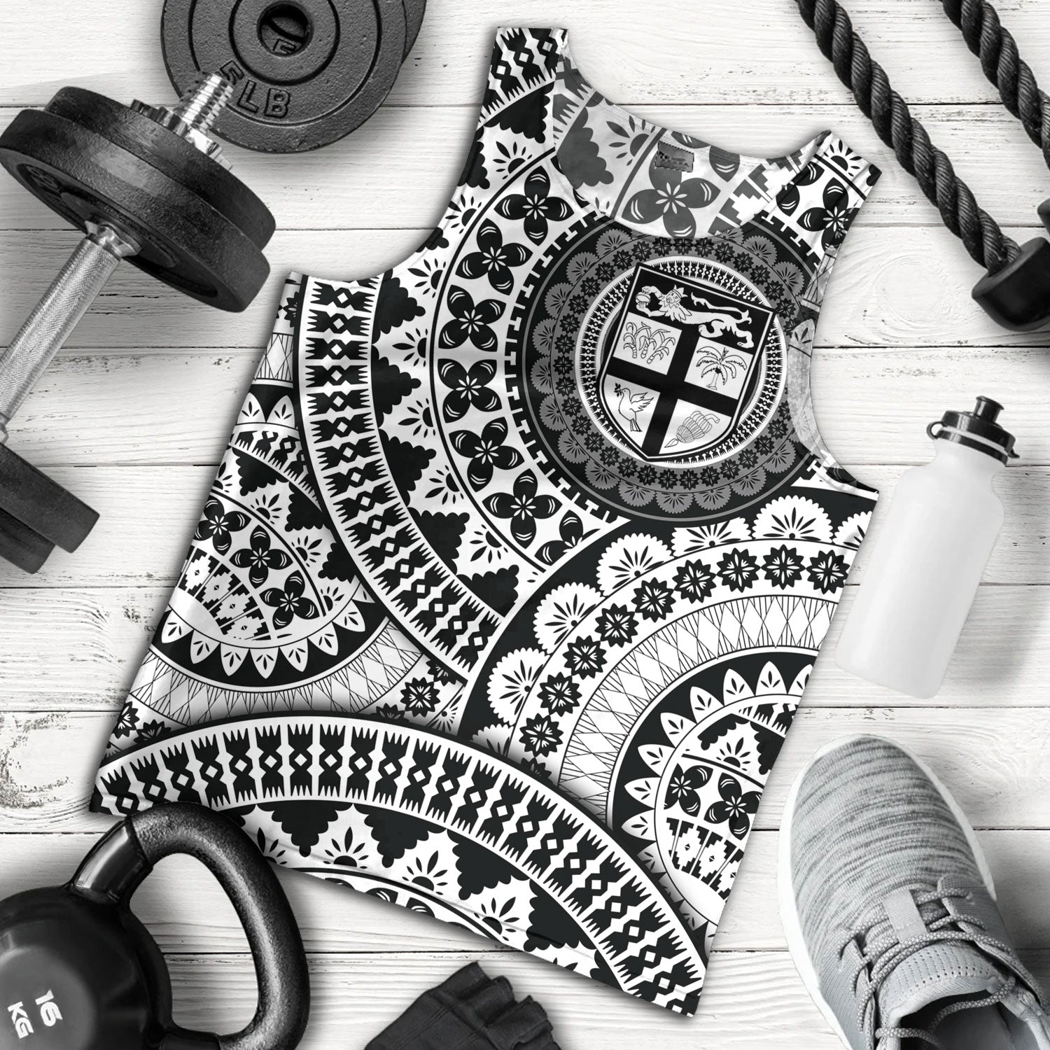 Fiji Tank Top Bula Fijian Circle Pattern Design