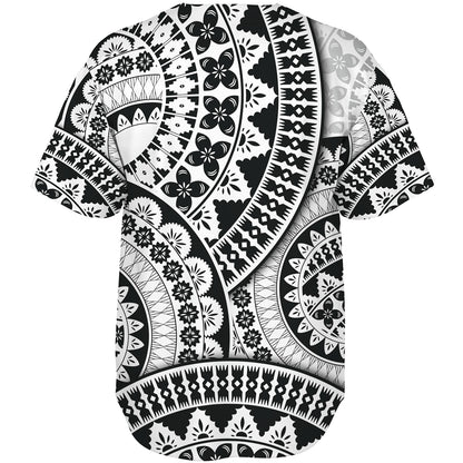 Fiji Baseball Shirt Bula Fijian Circle Pattern Design