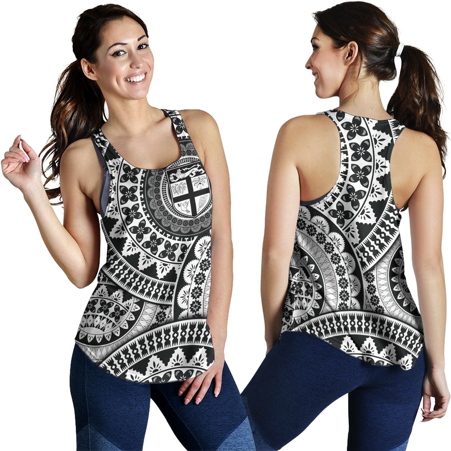 Fiji Women Tank Bula Fijian Circle Pattern Design