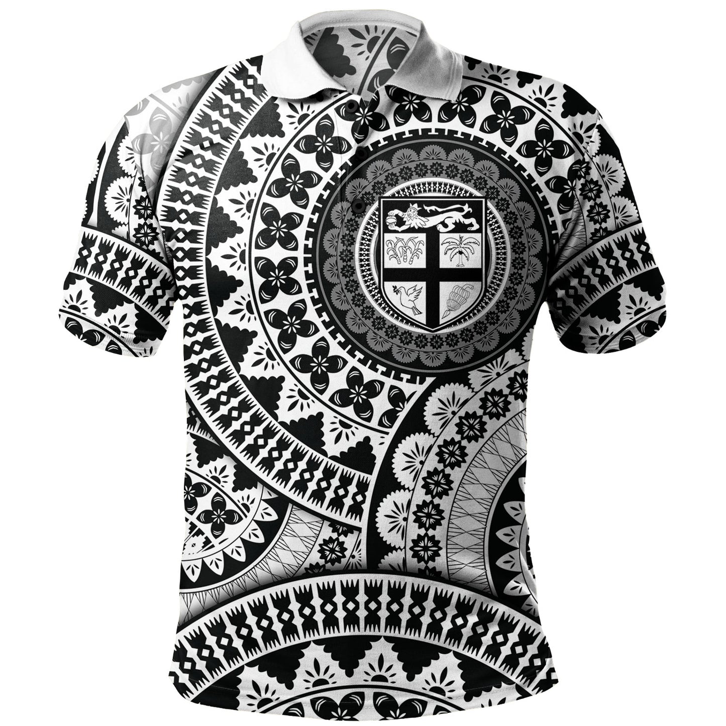 Fiji Polo Shirt Bula Fijian Circle Pattern Design