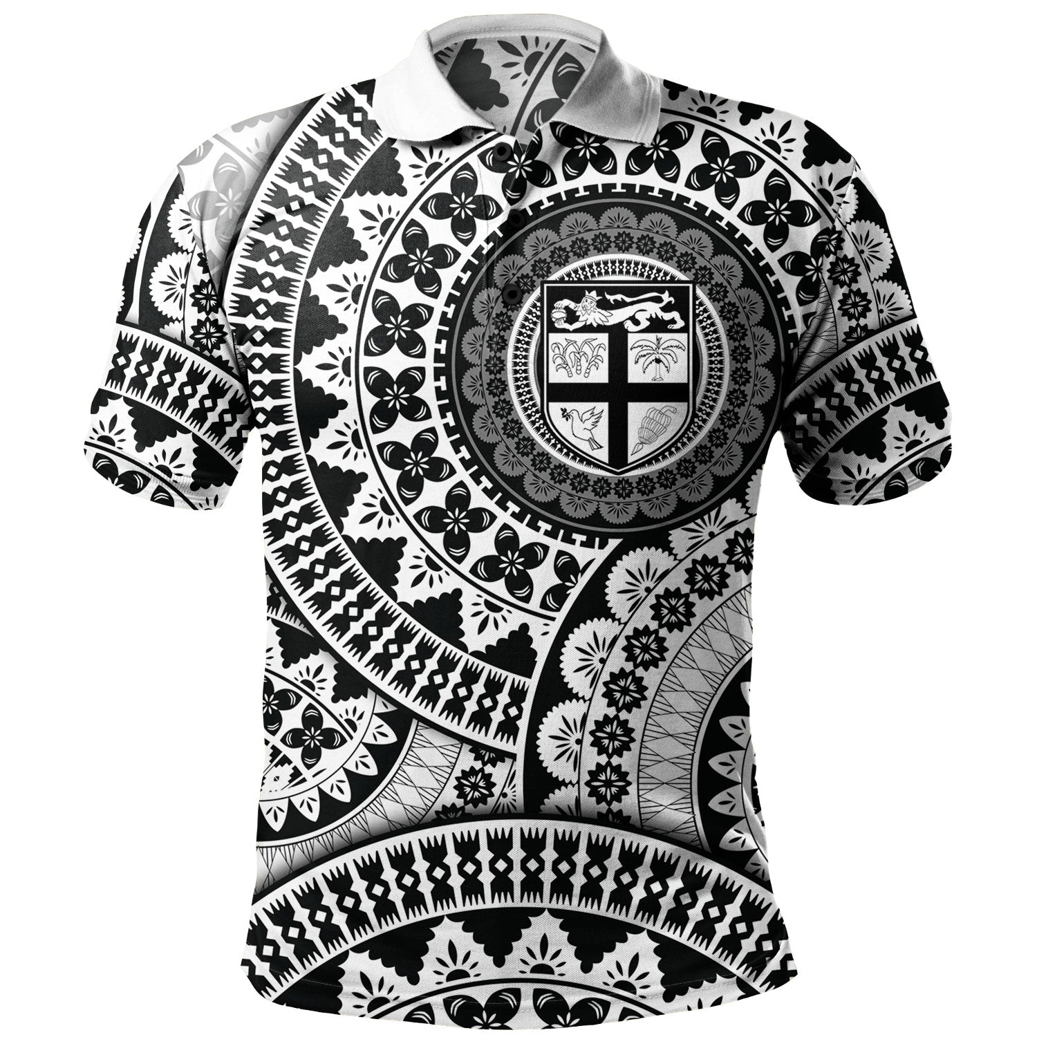Fiji Polo Shirt Bula Fijian Circle Pattern Design