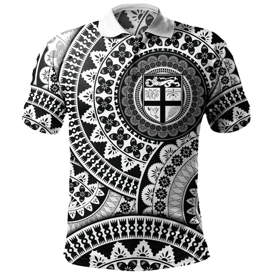 Fiji Polo Shirt Bula Fijian Circle Pattern Design