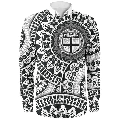 Fiji Long Sleeve Shirt Bula Fijian Circle Pattern Design