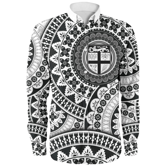 Fiji Long Sleeve Shirt Bula Fijian Circle Pattern Design
