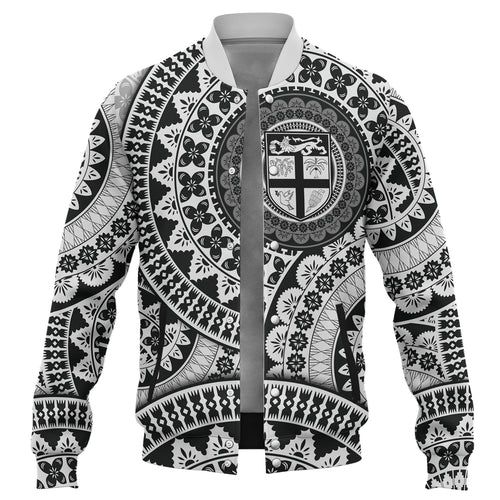 Fiji Baseball Jacket Bula Fijian Circle Pattern Design