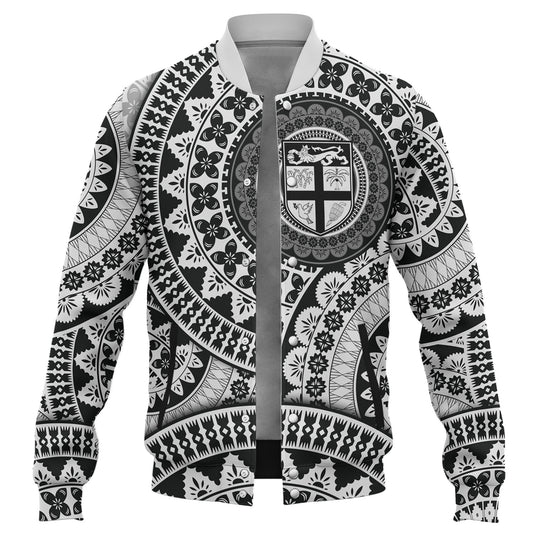 Fiji Baseball Jacket Bula Fijian Circle Pattern Design