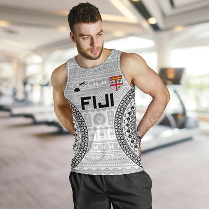Fiji Custom Personalised Tank Top Seal With Map Fijian Tapa Patterns
