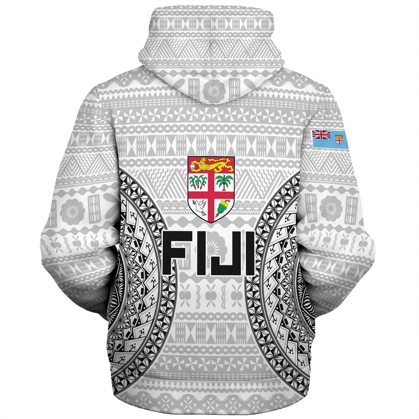 Fiji Custom Personalised Sherpa Hoodie Seal With Map Fijian Tapa Patterns