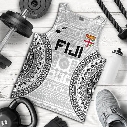 Fiji Custom Personalised Tank Top Seal With Map Fijian Tapa Patterns