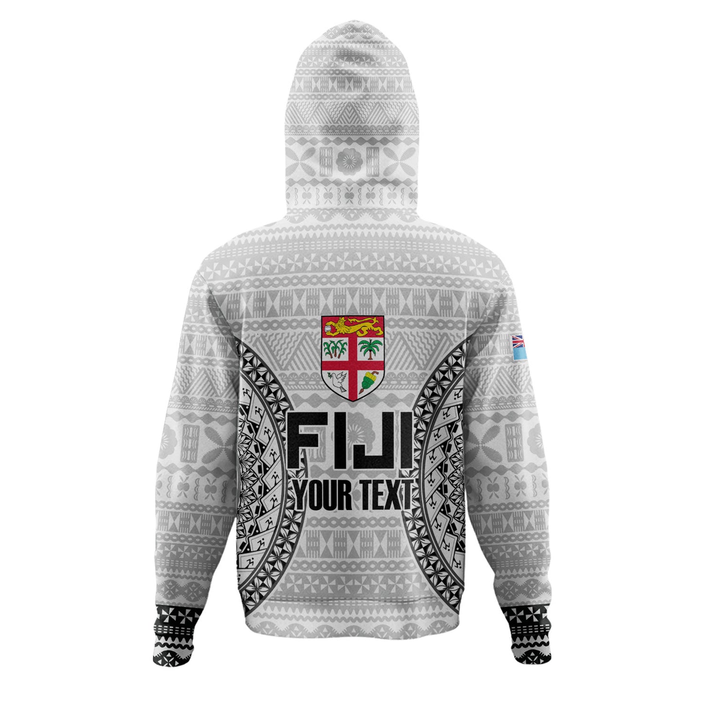 Fiji Custom Personalised Hoodie Seal With Map Fijian Tapa Patterns
